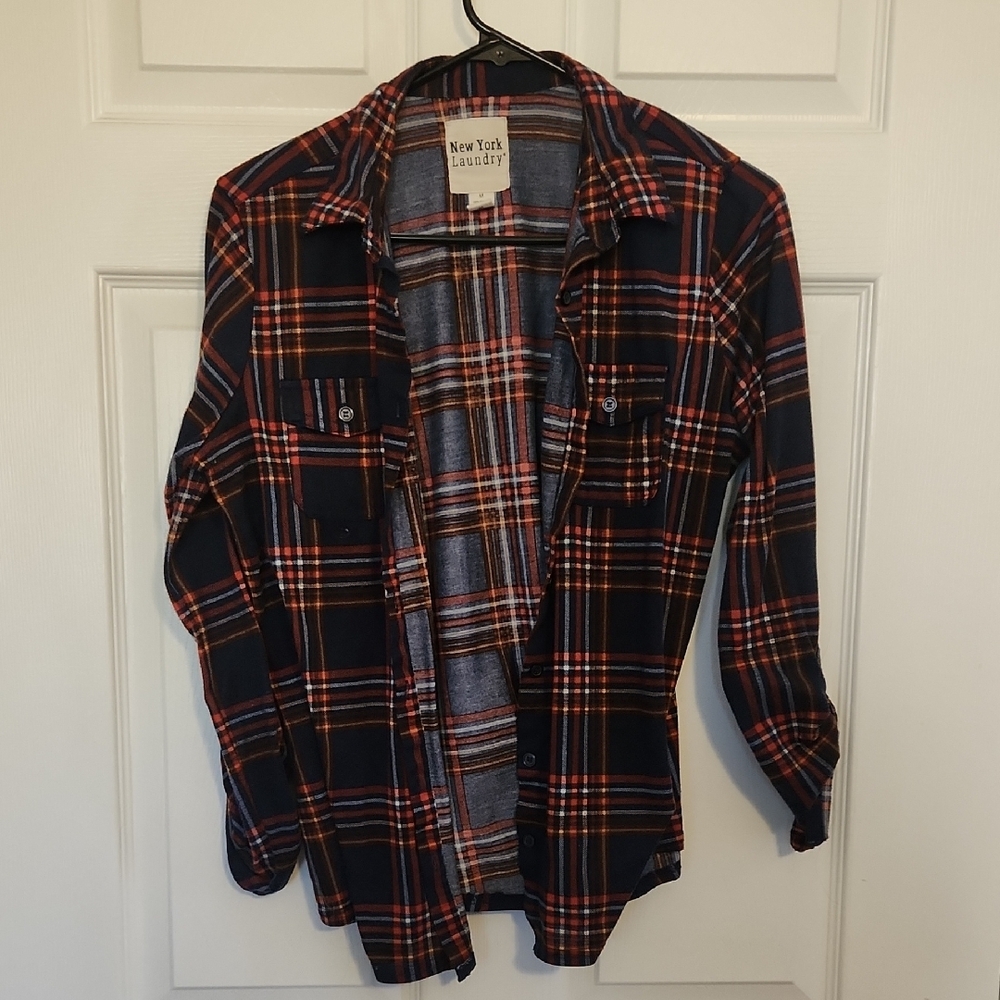 New York Laundry Plaid Flannel Shirt